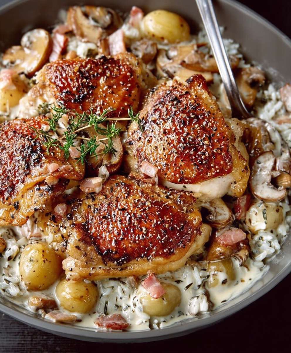 Poulet à la crème facile