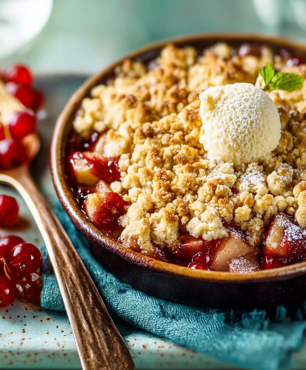 Crumble rhubarbe facile