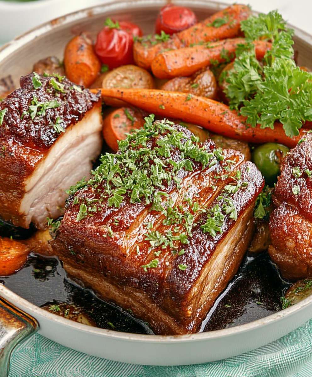 Poitrine de porc rôtie
