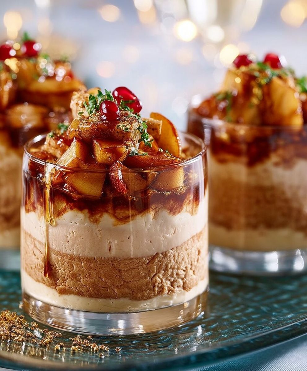 Verrines foie gras pommes