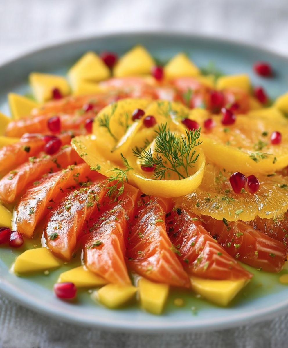 Carpaccio saumon mangue