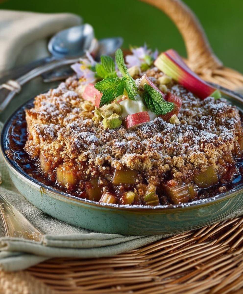 Crumble rhubarbe pommes