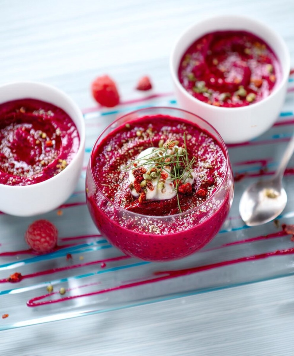 Gaspacho chèvre framboises betterave