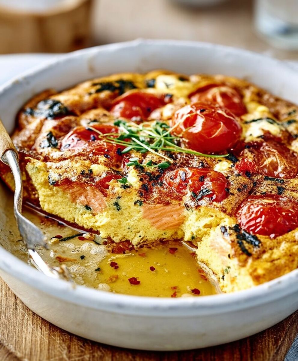 Clafoutis tomates saumon