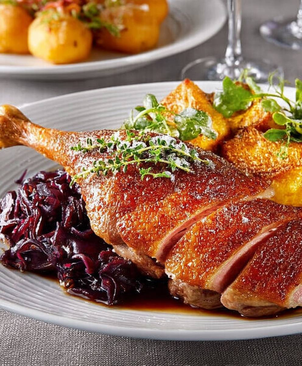 Canard au chou rouge