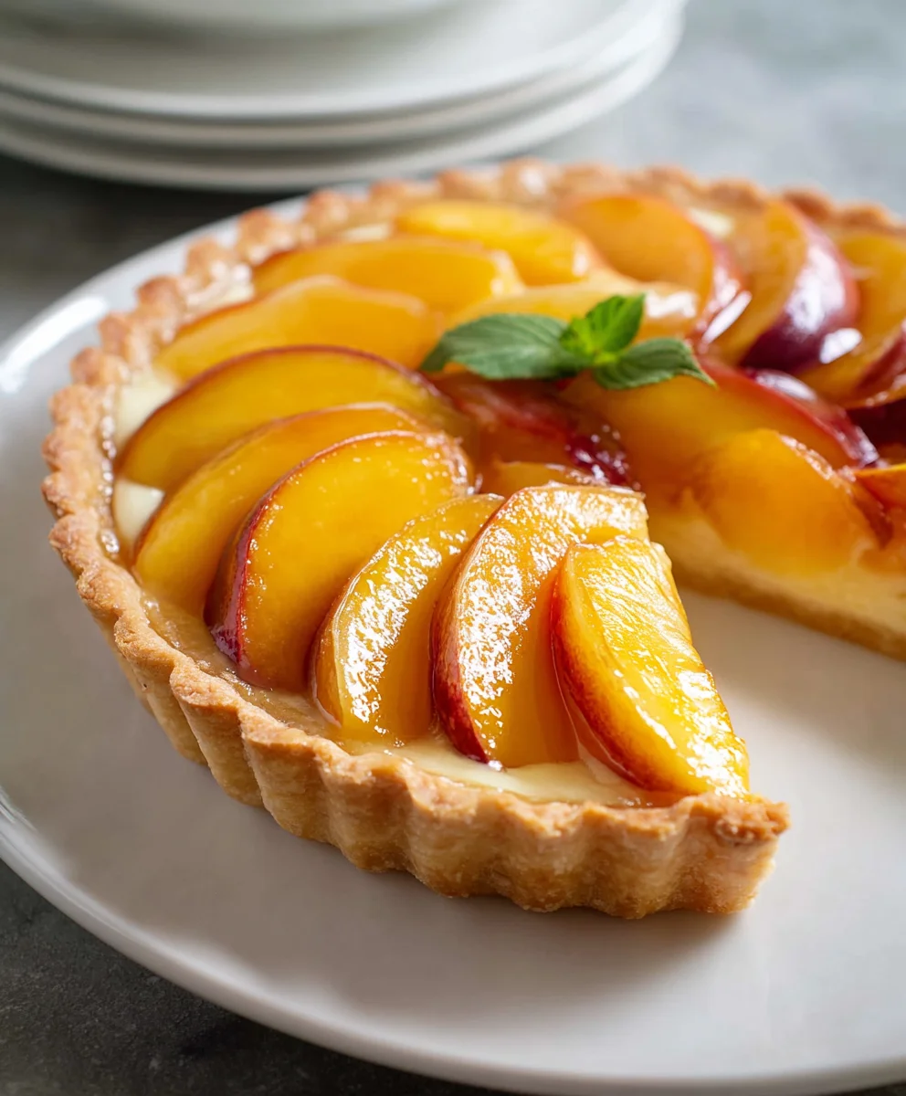 Tarte aux Pêches Sucrées & Crème d'Amande : Un Délice !