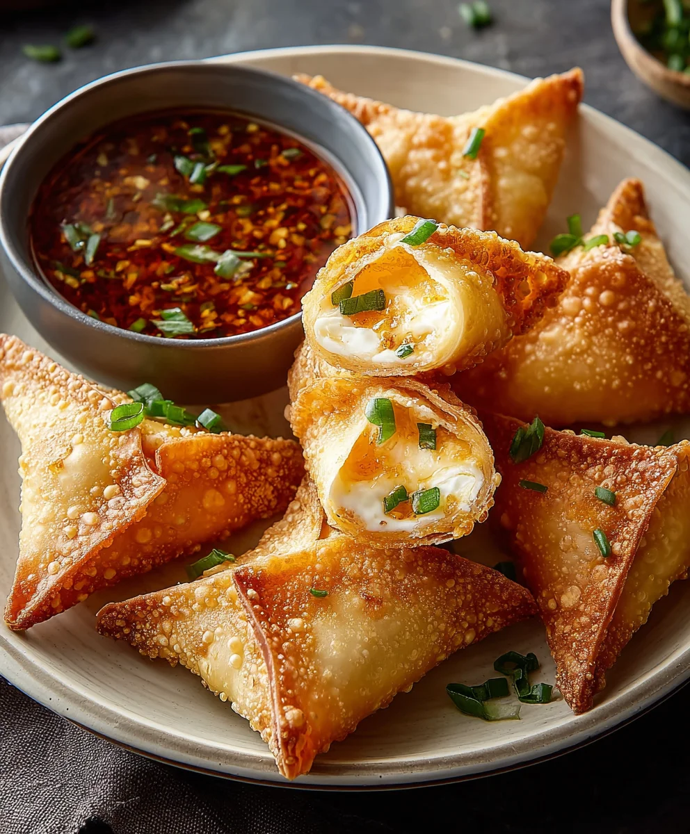 Rangoon au Fromage Frais Croustillant au Four : Recette Facile