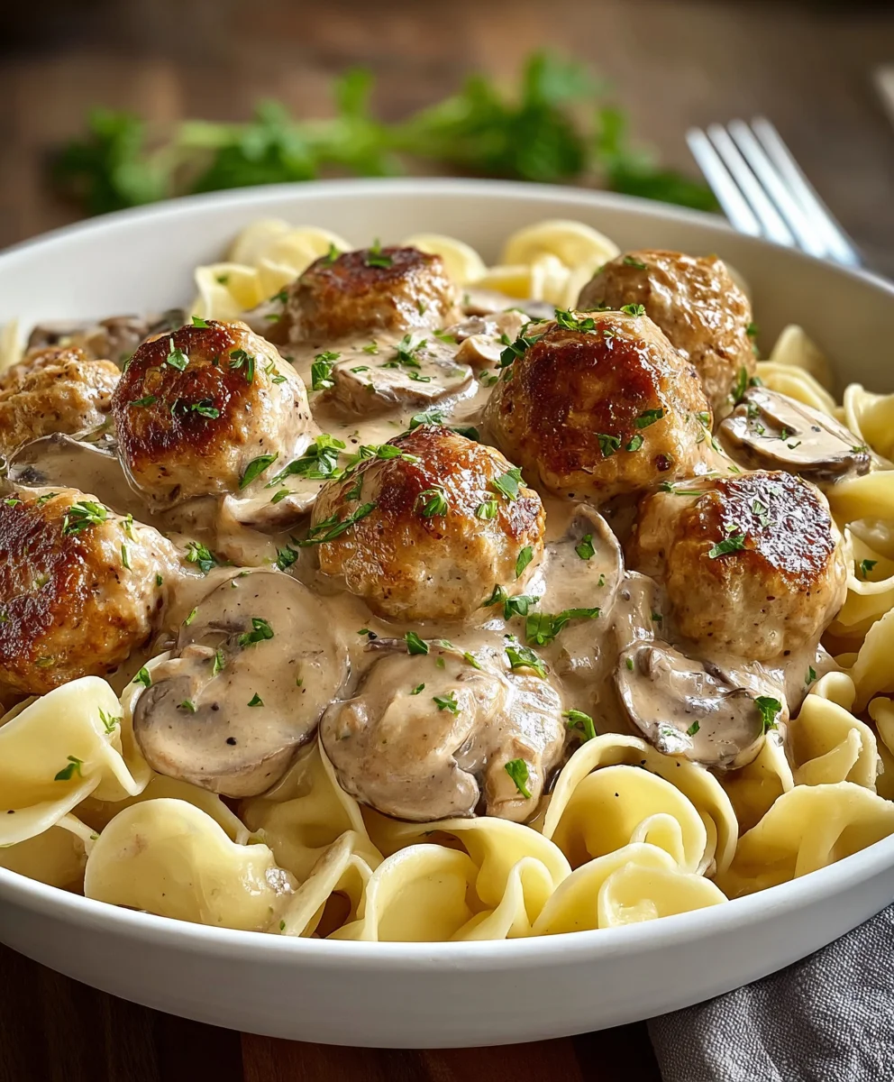 Stroganoff de Boulettes de Poulet Crémeux & Facile