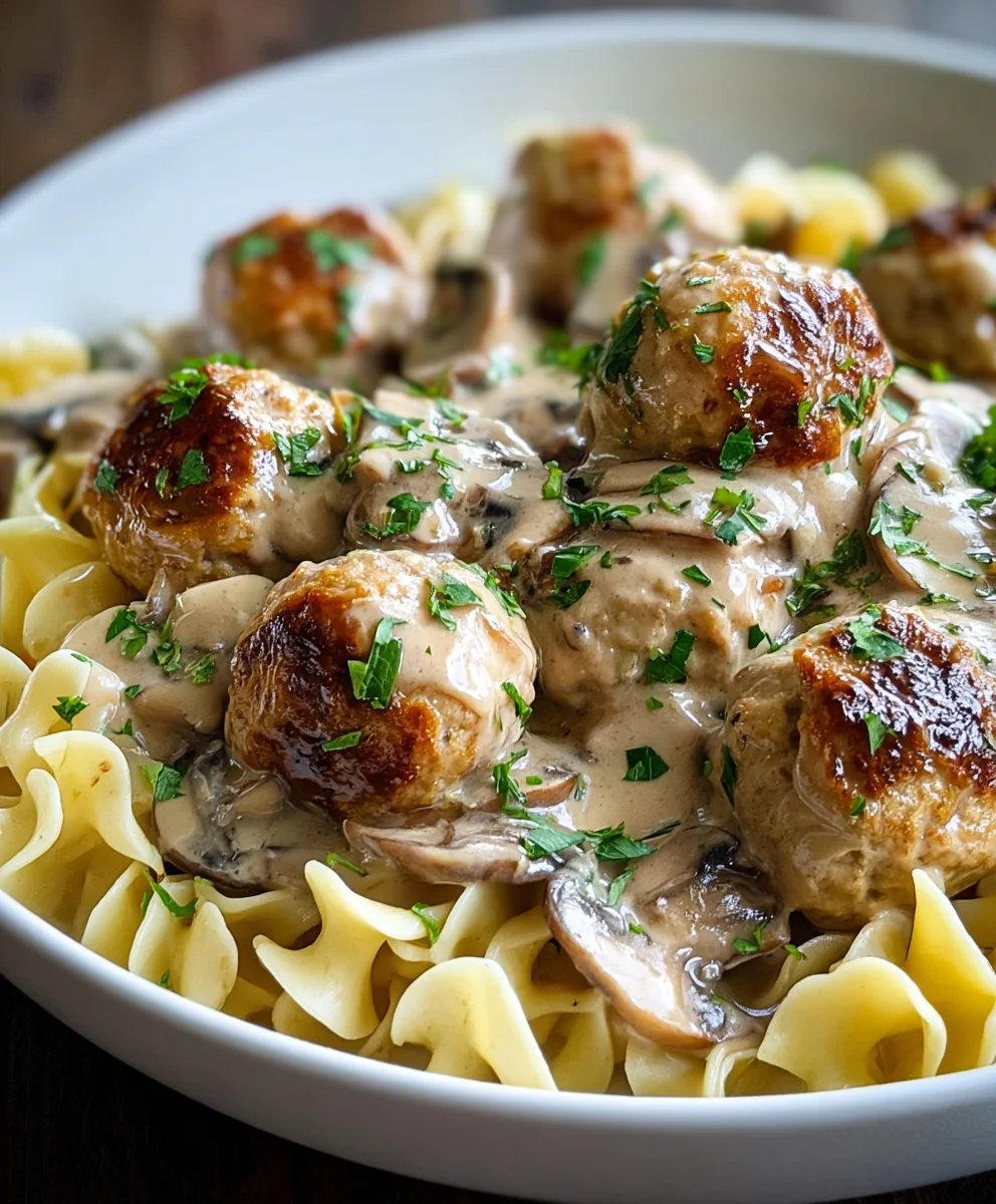 Stroganoff de Boulettes de Poulet Crémeux & Facile