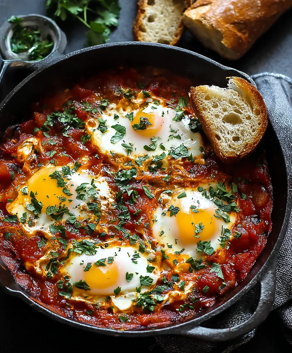 Shakshuka Irrésistible : Brunch Parfait et Pain Croustillant