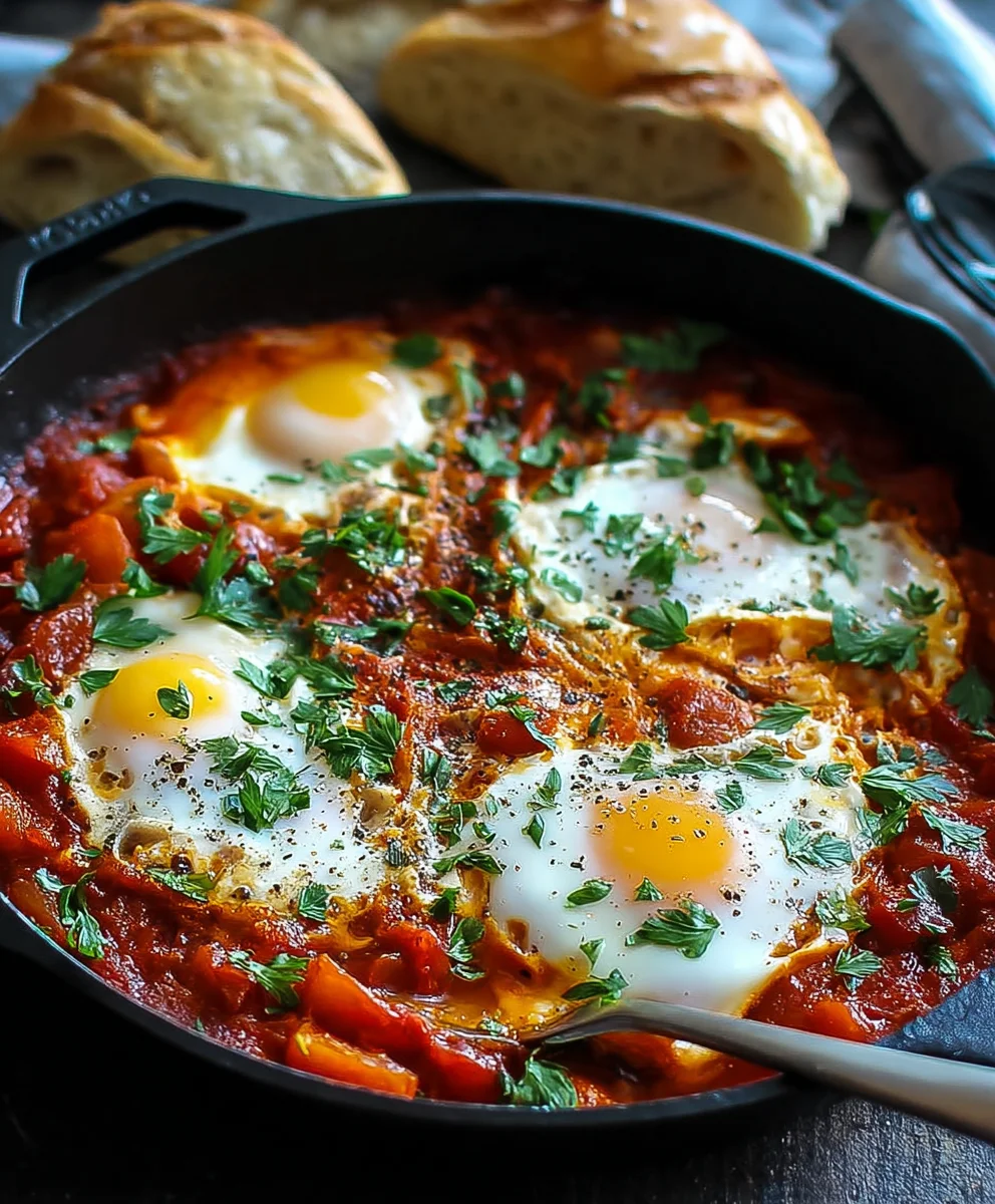 Shakshuka Irrésistible : Brunch Parfait et Pain Croustillant