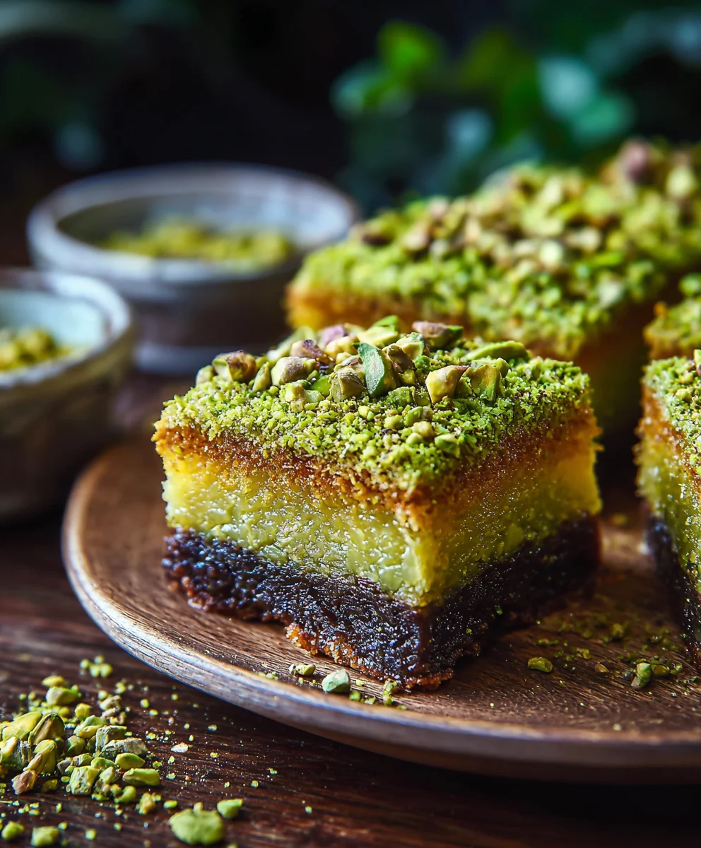 Brownies Kunafa Pistache : Fusion Croustillante et Gourmande
