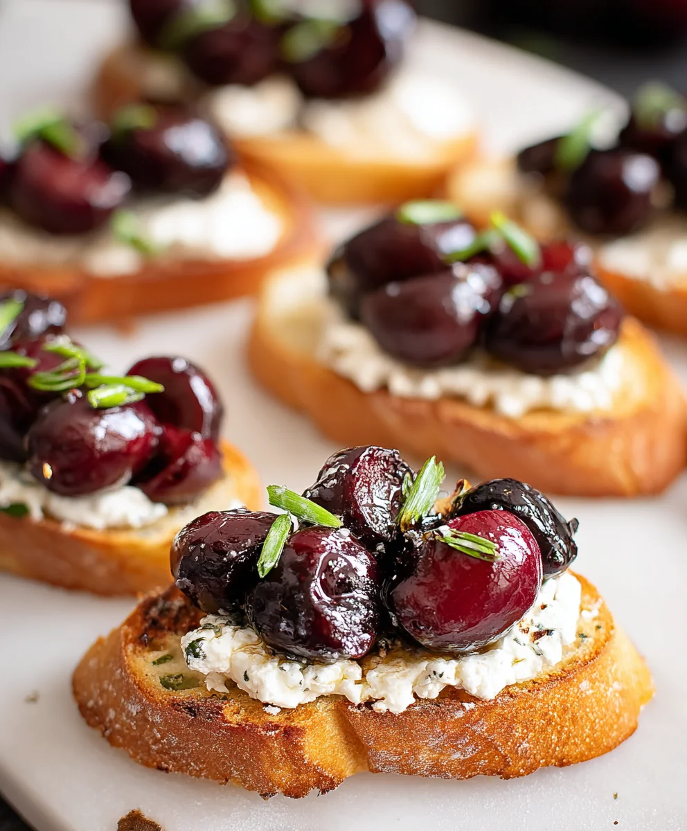 Crostini Chèvre & Cerises Fraîches : Recette Simple & Exquise