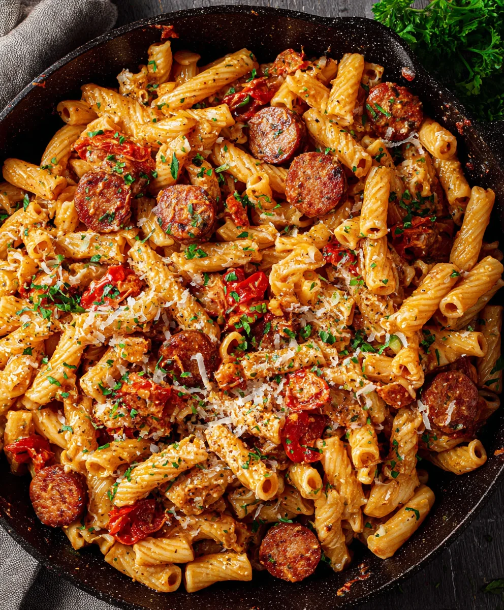 Recette Pâtes Saucisse Bœuf Cajun Gourmandes & Faciles