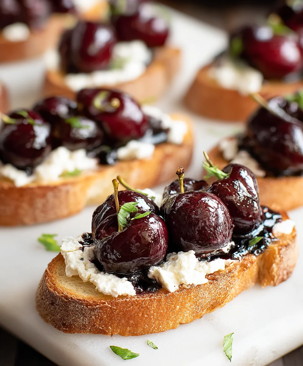 Crostini Chèvre & Cerises Fraîches : Recette Simple & Exquise
