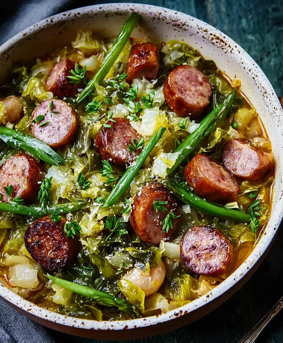 Chou Vert Braisé aux Saucisses: Plat Rustique Réconfortant