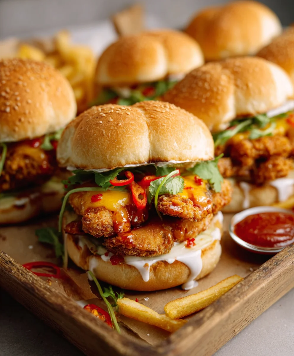 Buns Dynamite Fromagés au Poulet : Croustillants & savoureux