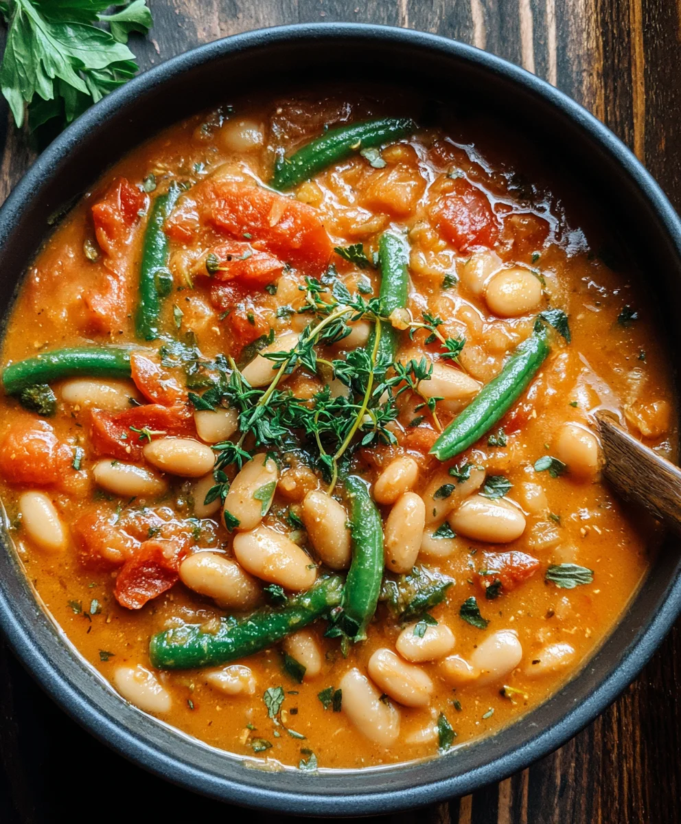 Ragoût crémeux boeuf, tomates & haricots blancs