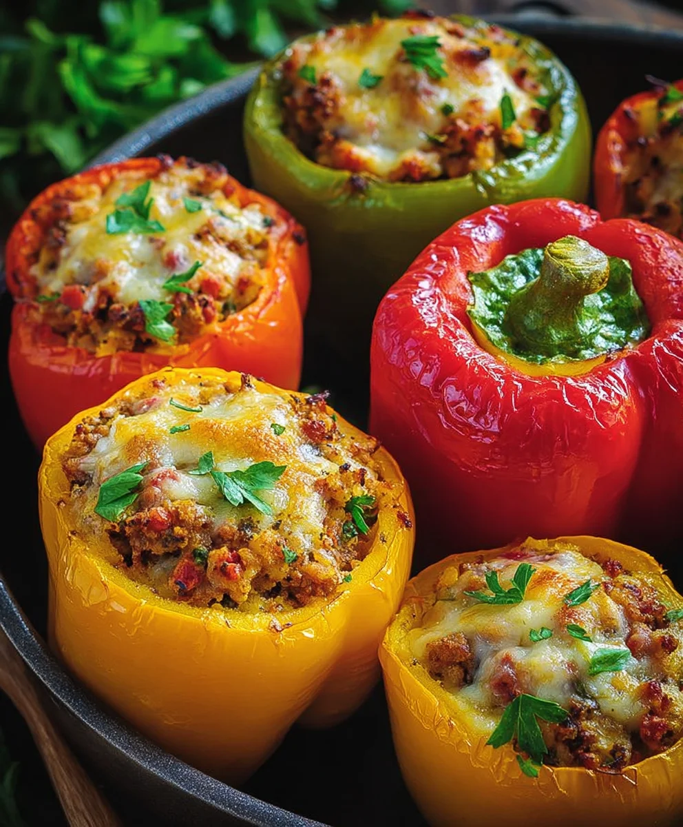 Poivrons Farcis Faciles au Boeuf - Recette Rapide